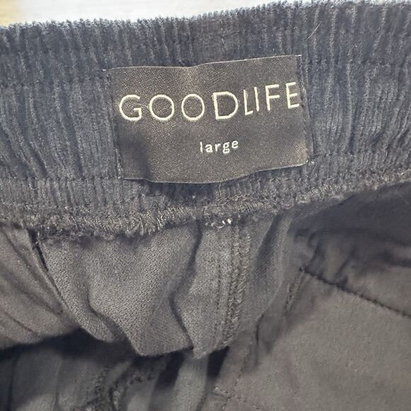 Goodlife Slim Fit Stretch Corduroy Black Short Elastic Waist Old Money Prep Lrg - Picture 10 of 13
